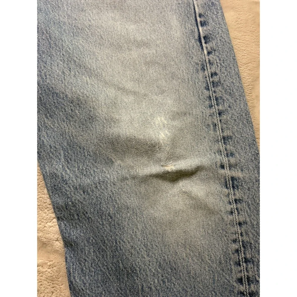 Vintage Levi's 501 Jeans Actual 32x29 Blue Denim Light Wash Distressed USA 90s